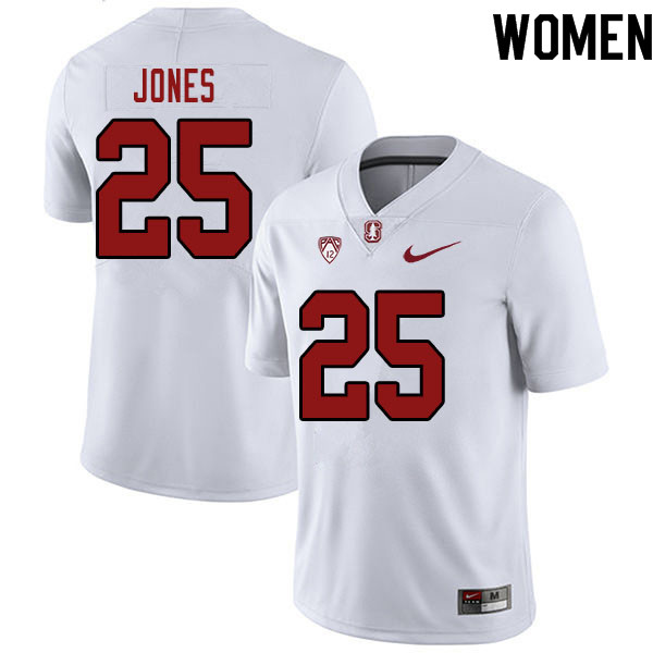 Women #25 Brock Jones Stanford Cardinal College Football Jerseys Sale-White - Click Image to Close